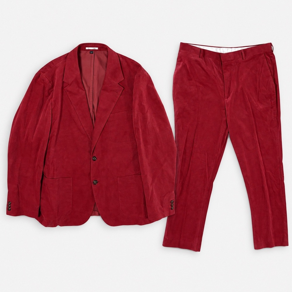 J.Crew Kenmare Corduroy Suit Mens 44R Pants 36x30 Duca Visconti Italian Fabric